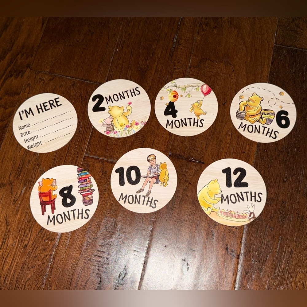 New Set of Wooden Winnie the Pooh Milestones